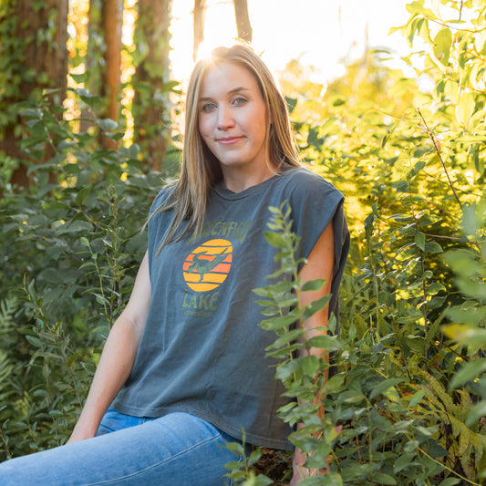 Women's Muscle Tee - Faded Black