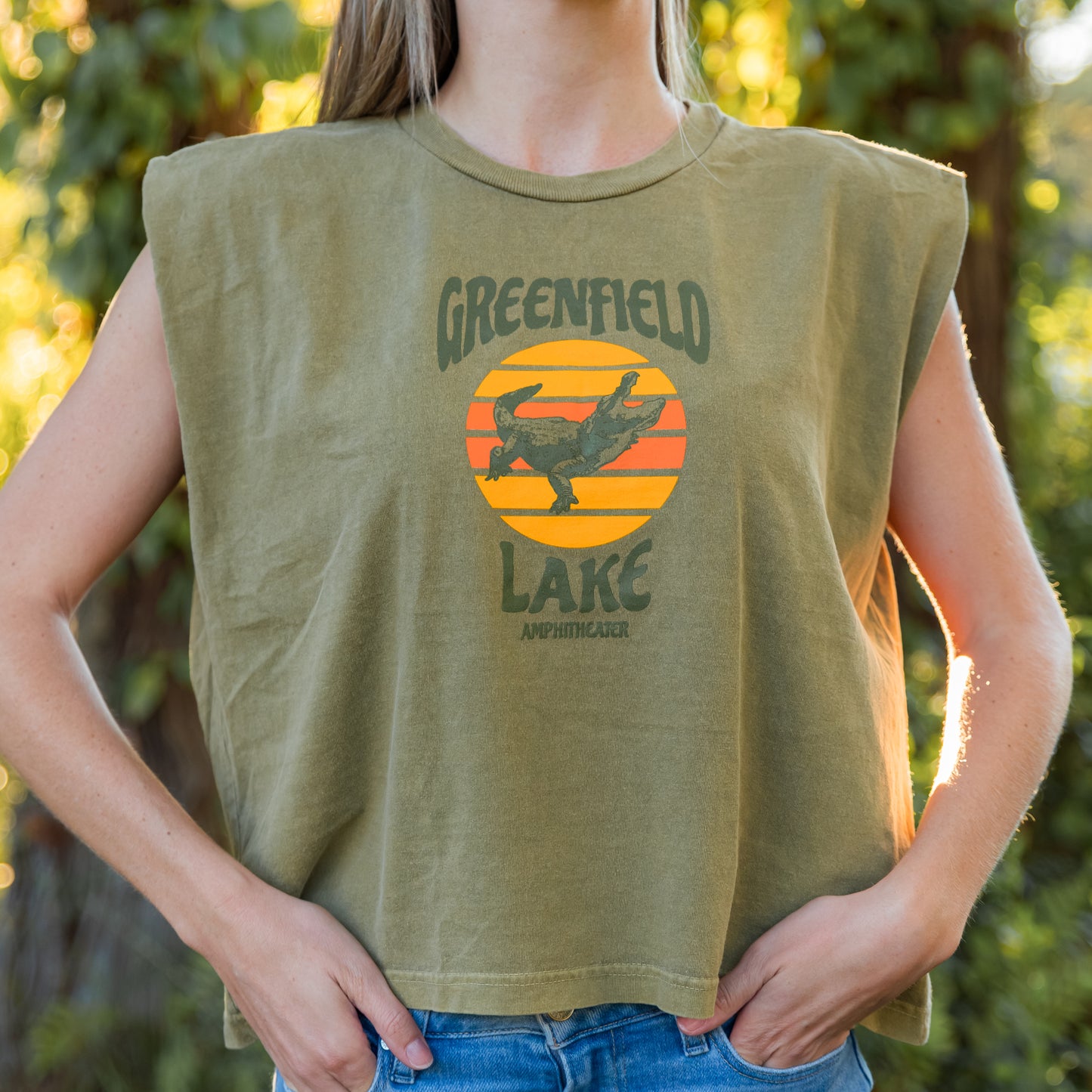 Women's Muscle Tee - Army Green
