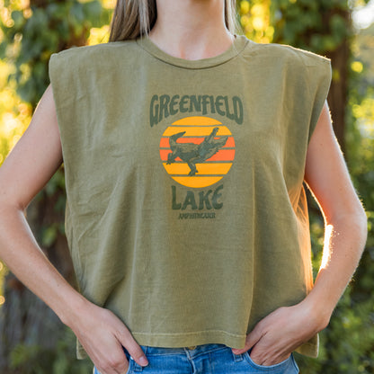 Women's Muscle Tee - Army Green